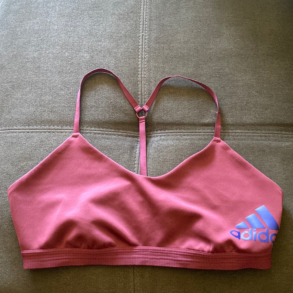 Adidas Maroon/Purple Sports Bra - Size Large